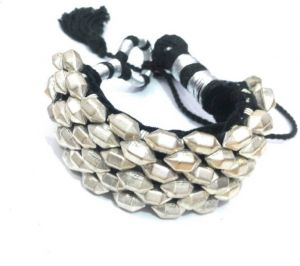 Buy Sparkle Silver Plated Bracelet(code - Br-black-pounchi-001) online