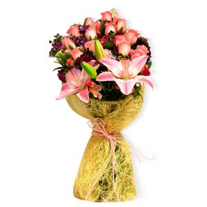 Buy Flaberry Stylish Rose & Lilies Bunch online