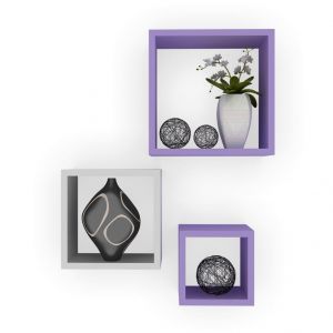 Buy Woodworld Nesting Square Shelf Set Of 3 Shelves - Purple, White online