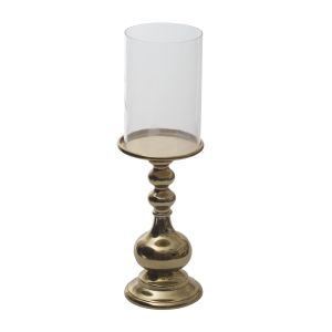 Buy Monogram Aluminium Candle Holder Hurricane Panel - Gold Finish-glass (code - 552a1906) online