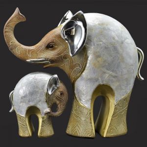 Buy Set Of Two Elephant With Baby Polyresin Home Decoration Show Piece online