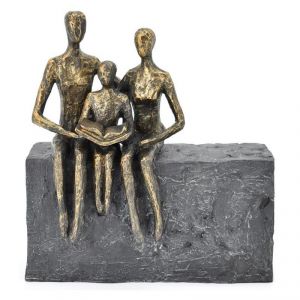 Buy Antique Look Family Sitting On Wall Home Decoration Show Piece online