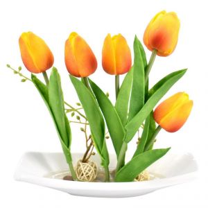 Buy Artificial Potted Plants For Home Dcor - Orange Tulip online