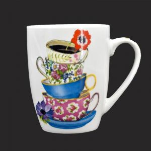 Buy Ceramic Coffee Mug - Tea Cups With Red Flower Print online