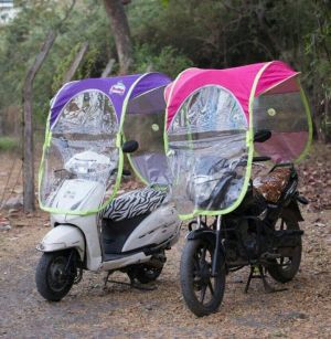 Buy Homebasics Diy Scooter/bike Umbrella All Seasons Polyester Rainy Summer For All 2 Wheeler online