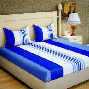 Buy Pure Cotton Double Bedsheet With 2 Pillow Covers from Panipat online