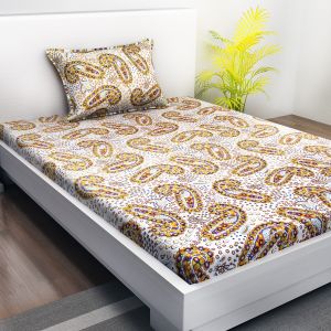 Buy Indiana Home 100 % Cotton Single Bed Sheet With 1 Pillow Cover online
