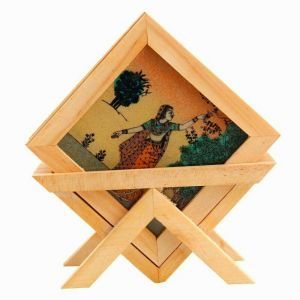 Buy Arts Of India Wooden Square Coasters With Stand- Pack Of 6 (code - Septc6-s) online