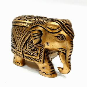 Buy Arts Of India Handcrafted Wooden Decorative Elephant Metallic Finish 3 Inches online