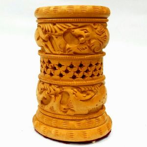 Buy Wooden Handcrafted Decorative Pen Stand With Jaali online