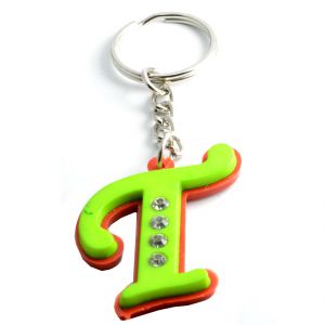 Buy Faynci Alphabet Letter T With Attaractive Diamonds Green Key Chain Online Best Prices In India Rediff Shopping