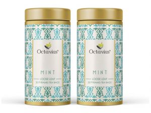 Buy Octavius Mint Green Tea Whole Leaf Pyramid Tea Bags(pack Of 2) online