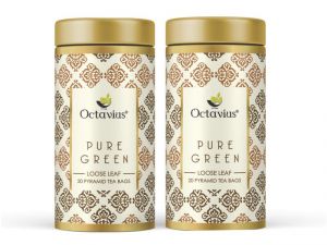 Buy Octavius Pure Green Tea, Whole Leaf, Pyramid Tea Bags(pack Of 2) online