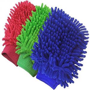 Buy Set Of 3 Microfiber Washing Gloves For Cleaning Cars/glass/lcd. online