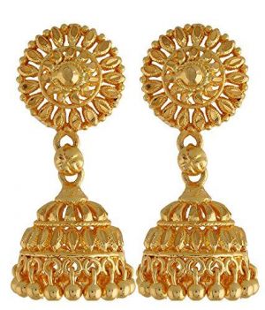 22 Crt Gold Formed Heavy Ethnic Jhumkas Earrings Online Best 22 Crt Gold Formed Heavy Ethnic Jhumkas Earrings Online