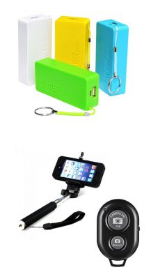 Universal 5600 MAH Power Bank With Selfie Stick With Bluetooth Remote