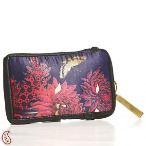 Bold Floral Print Zip Around Wallet