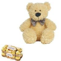 Buy Teddy Bear With Rocher Chocolate online