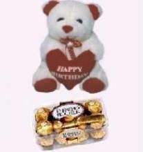 Buy Teddy Bear With Voice & Ferrero Rocher 16 PCs online