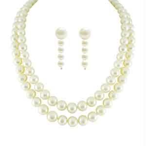 Jpearls New Dual Line Classic Pearl Necklace