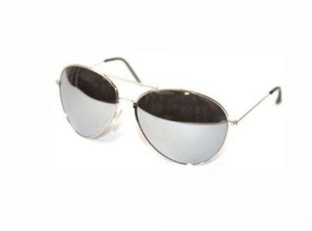 aviator sunglasses silver frame mirror lens