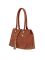 Esbeda Tan Checkered Pu Synthetic Material Handbag For Women