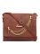 ESBEDA Tan Color Solid Pu Synthetic Fabric Slingbag For Women