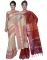 Banarasi Silk Works Party Wear Designer Red & Cream Colour Cotton Combo Saree For Women's(bsw31_33)