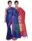 Banarasi Silk Works Party Wear Designer Pink & Blue Colour Cotton Combo Saree For Women's(bsw37_38)