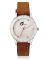 Arum Analog White Dial With Brown Leather Strap