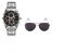 Arum Combo Of Silver In Black Watch & Sunglass