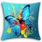 Lushomes Digital Print Aqua Butterfly Cushion Covers (pack Of 5)