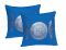 Lushomes Royal Blue Cushion Covers With Silver Foil Print (pack Of 2)