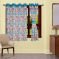 Lushomes Flower Printed Curtains With 8 Eyelets & Tiebacks For Window