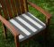 Lushomes Grey Square Striped Chairpad with Top Zipper and 4 Strings