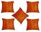Lushomes Orange Leopard Skin Printed Cushion Covers (pack Of 5)