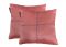 Lushomes Light Pink Blackout Cushion Cover With Artistic Stitch