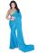 Aar Vee Sky Blue Color Nazmin Jacquared Work Saree With Net Embroidered Work Unstitched Blouse