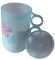 Mankoose Printed Floral Cup With Lid & Handle 500 Ml Blue Color