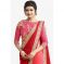 Bollywood Replica Prachi Desai Georgette Border Work Red & Pink Plain Saree