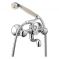 Oleanna Moon Brass Wall Mixer Telephonic With Crutch Silver Water Mixer
