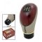 Autoright Type R Leatherette & Wooden Finished 5 Speed Manual Transmission Gear Beige Knob For Chevrolet Aveo