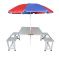 Mart And New Heavy Duty Aluminium Portable Folding Picnic Table & Chairs Set With Multicolor Umbrella