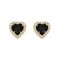 Silver Dew 925 Pure Silver Black Halo Screw Back Earring For Girls & Ladies Sde061