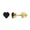 Silver Dew 925 Pure Silver Screw Back Heart Black Earring For Ladies & Girls Sde071bl