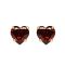Silver Dew 925 Pure Silver Heart Garnet Solitaire Prong Setting Screw Back Ladies Earring In Rhodium Plated Sde071gar