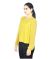 VIRO Georgette fabric Embroidered Round Neck Full Sleeves Yellow color Top for womens