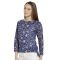 VIRO 3/4th Sleeves Boat Neck Georgette fabric Blue TOP for women