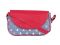 Rysha Blue & Red Denim & Pu Self Design Crossbody Sling Bag For Womens