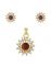 Gold Plated Stylish Coral Stone Pendant Set - 3s0013